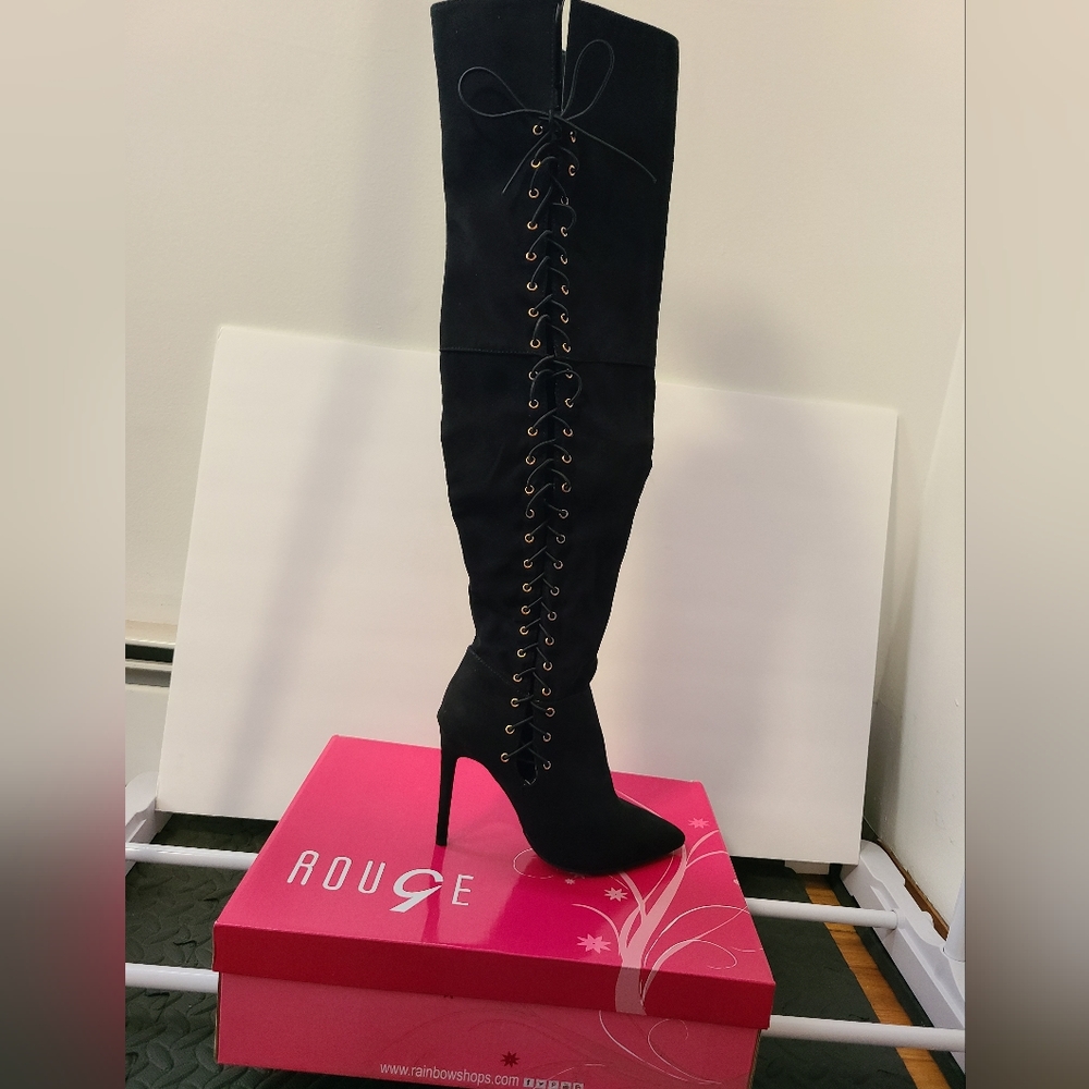 Rouge Thigh High Boots